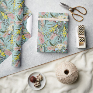 Native Bush Blooms, sommarblå Presentpapper