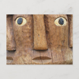 Native Carved Ansikte Vykort