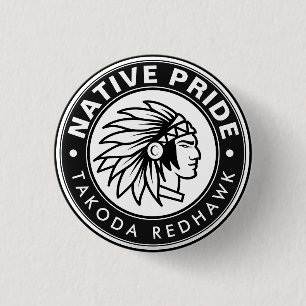 Native Chief-logotyp Native Pride Personligt Namn Knapp