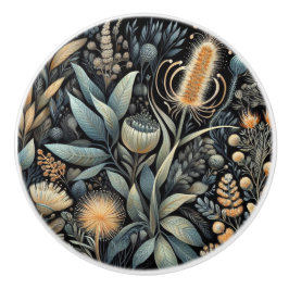Native Flora Fauna Ceramic pull Knopp