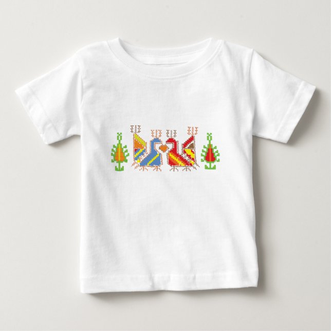 Native Geometric Mönster Baby Jersey T-Shirt (Framsida)