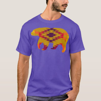Native Geometric Print Tan Bear T Shirt