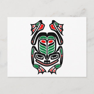 Native Haida Art Frog - svart på vitt Vykort