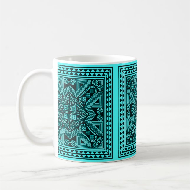 Native Hmong Backe Tribe Mönster Kaffemugg (Vänster)