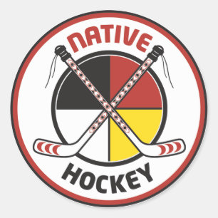 Native Hockey Stickers Runt Klistermärke