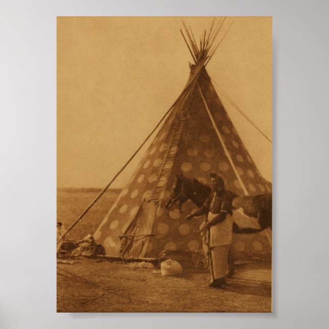 Native Indian Blackfoot TeePee Art Poster (Framsidan)