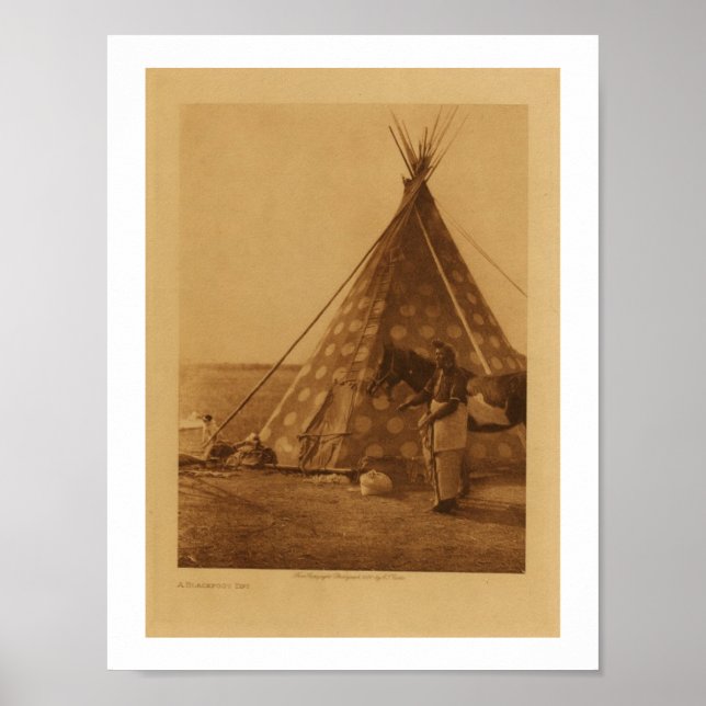 Native Indian Blackfoot TeePee Art Poster (Framsidan)