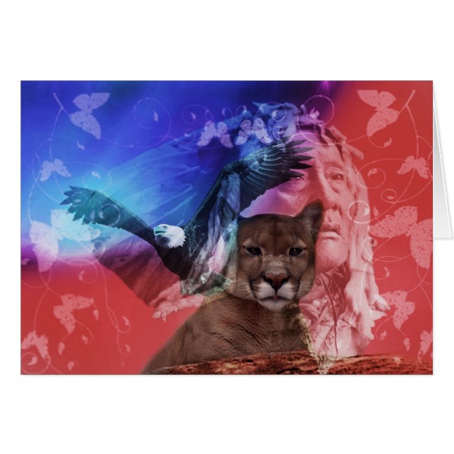 Native Indian Chief Hälsningskort (Framsidan Horizontal)