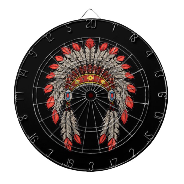 “Native Indian Chief Headdress” Dart Board Darttavla (Framsidan)