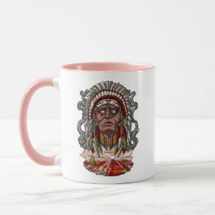 Native Indian Chief Headdress Mugg