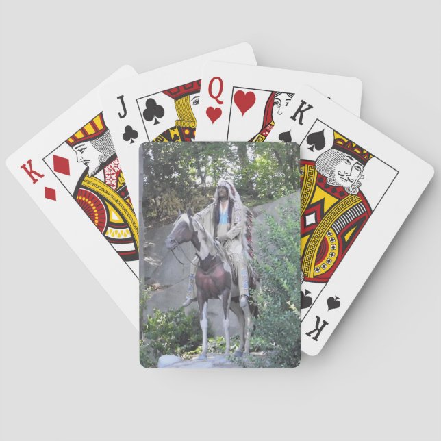 Native Indian Chief med Horse image Casinokort (Baksidan)