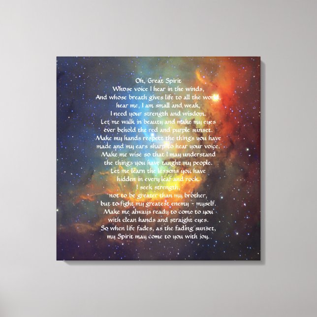 Native Indian Chief Prayer Canvastryck (Framsida)