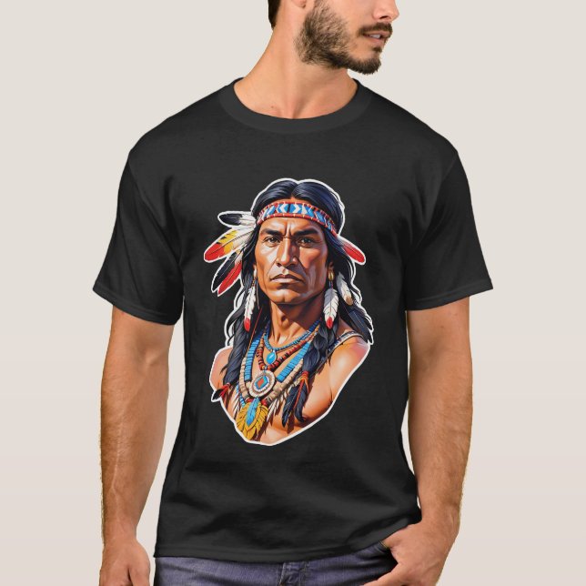 Native Indian Chief T Shirt (Framsida)