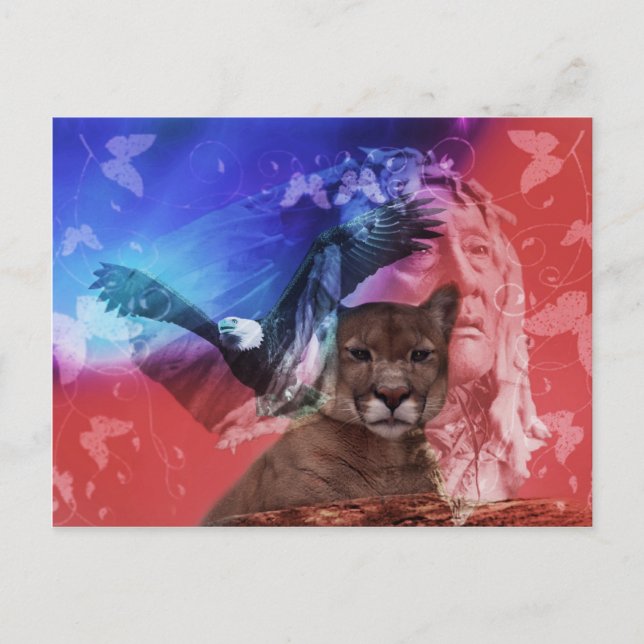 Native Indian Chief Vykort (Framsida)