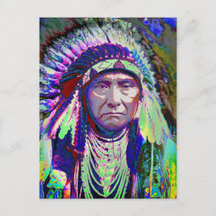 Native Indian Chief Vykort