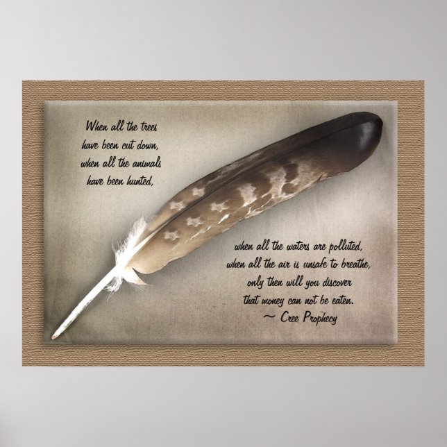 Native Indian Cree Prophecy eagle-ludd Poster (Framsidan)