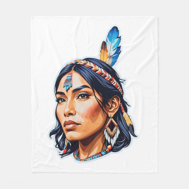 Native Indian Dam Fleecefilt (Framsidan)