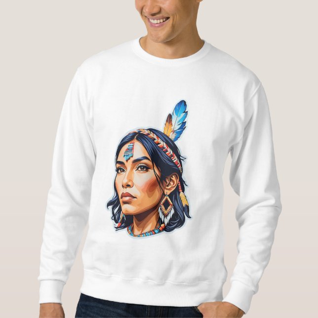 Native Indian Dam Lång Ärmad Tröja (Framsida)