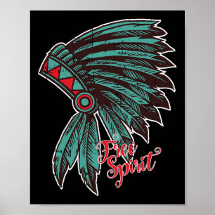 Native Indian Free Spirit Fantastisk Halldue Poster
