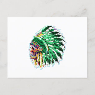 Native indian grönt ger silhoutte vykort