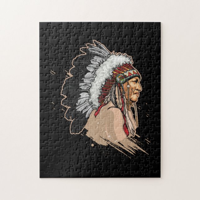 Native Indian Headdress Pussel (Vertikal)