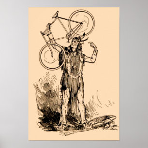 Native Indian Irokvois Bicycle Poster