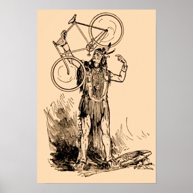 Native Indian Irokvois Bicycle Poster (Framsidan)