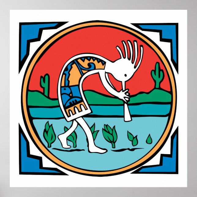Native Indian Kokopelli Poster (Framsidan)
