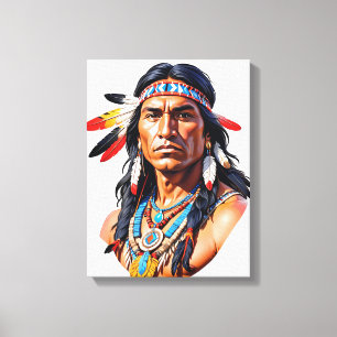 Native Indian Man Canvastryck