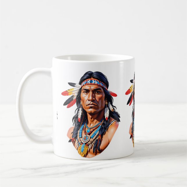 Native Indian Man Kaffemugg (Vänster)