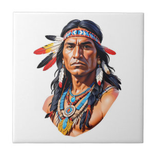 Native Indian Man Kakelplatta