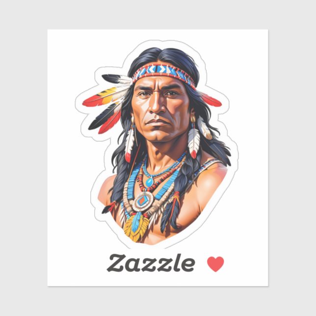 Native Indian Man Klistermärken (Ark)