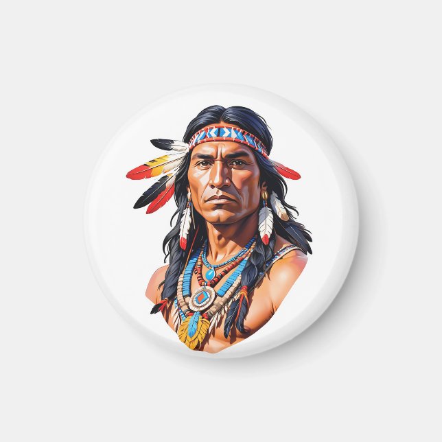 Native Indian Man Magnet (Framsidan)