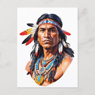 Native Indian Man Vykort