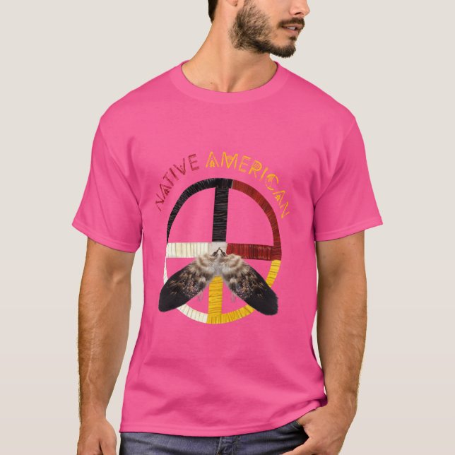 Native Indian Medicine Wheel. T Shirt (Framsida)