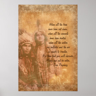 Native Indian par Cree Prophecy Poster