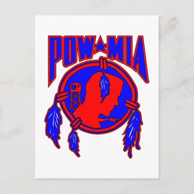 Native Indian POW-MIA Vykort (Framsida)