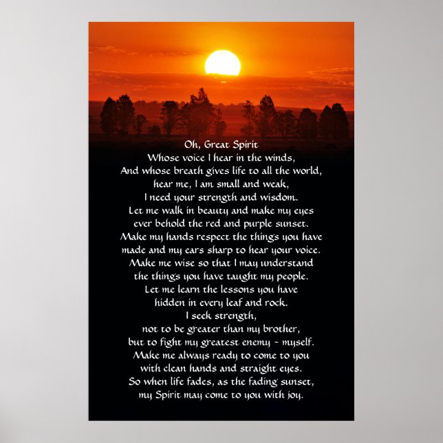 Native Indian Prayer Poster (Framsidan)