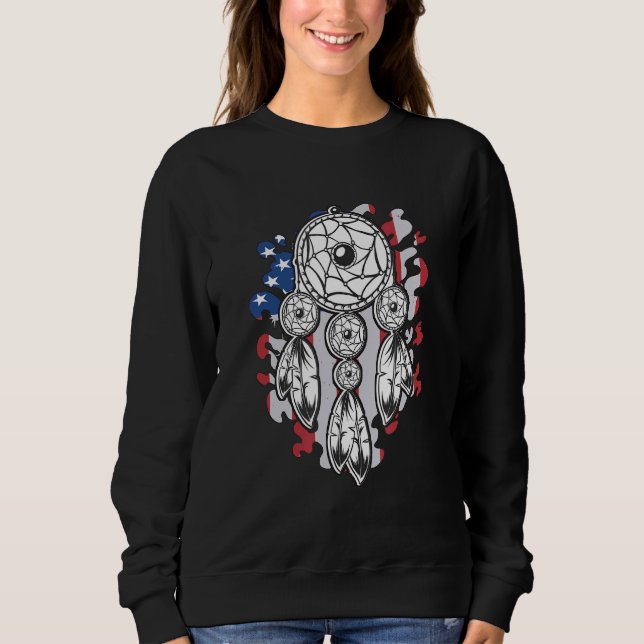 Native Indian Proud Dreamcatcher T Shirt (Framsida)