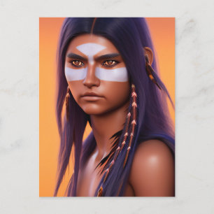 NATIVE INDIAN SÖT YOUNG WOMAN POSTCARD VYKORT
