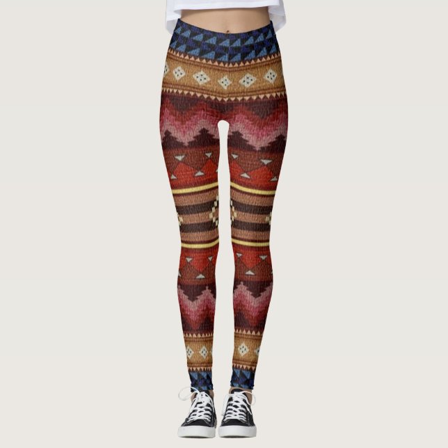 Native Indian Southwest Gym Girls/Womens Leggings (Framsida)