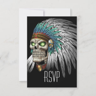 Native Indian Tribal Gothic Skull OSA Kort