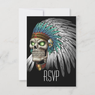 Native Indian Tribal Gothic Skull OSA Kort
