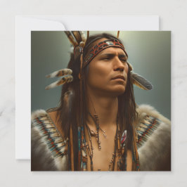 Native Indian Warrior Graphic Anteckningskort