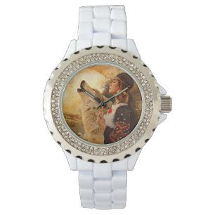 NATIVE INDIAN WOMAN WRIST WATCH ARMBANDSUR
