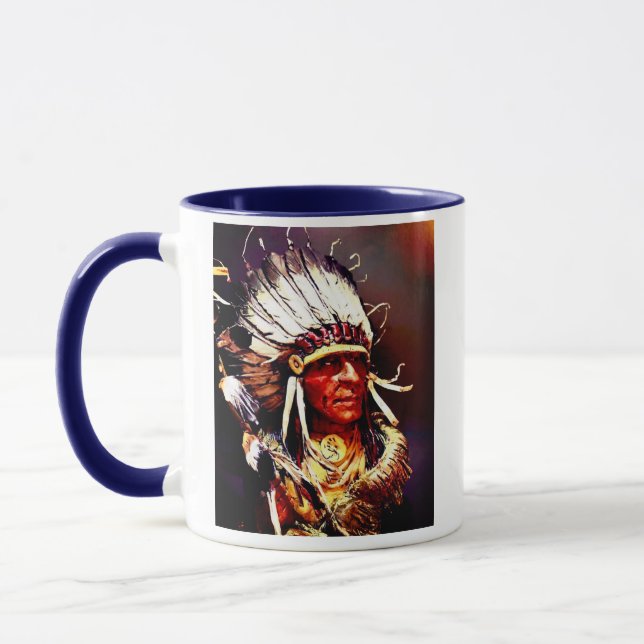 Native Kiowa Chief original art Mugg (Vänster)