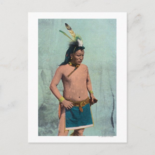 Native Man Named Lone Elk Vykort (Framsida)