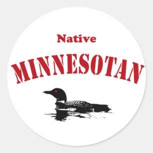 Native Minnesotan Runt Klistermärke