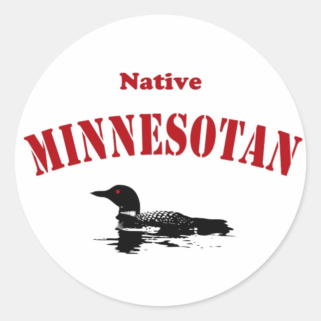 Native Minnesotan Runt Klistermärke (Framsida)