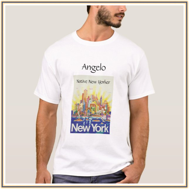 Native New Yorker Manhattan Skyline T Shirt (Skapare uppladdad)